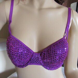 Purple all Sequence Bra Size 36 B Request